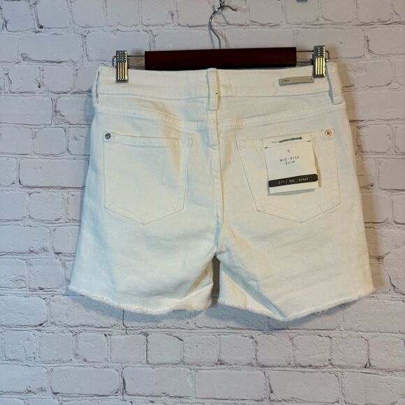 Pilcro White Jean Shorts Modern Fit Frayed Hem - Picture 4 of 6